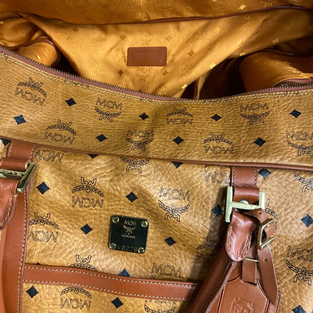 Authentic Mcm Monogram Leather Large Suitcase Tra… - image 7